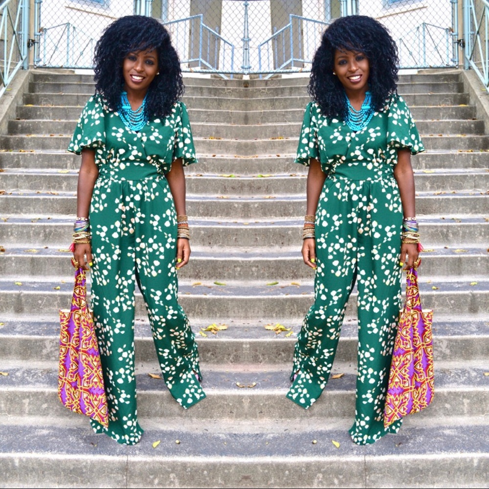 Pink and Green Floral Romper
